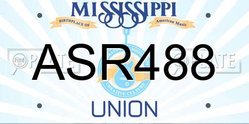 ASR488 Mississippi License Plate