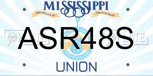 ASR48S Mississippi License Plate