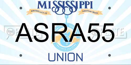 ASRA55 Mississippi License Plate