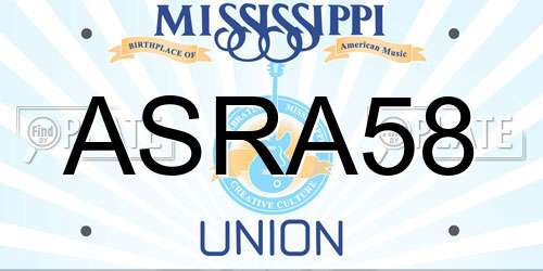 ASRA58 Mississippi License Plate