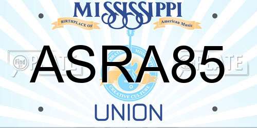 ASRA85 Mississippi License Plate