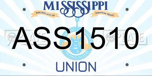 ASS1510 Mississippi License Plate