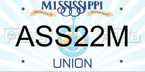 ASS22M Mississippi License Plate