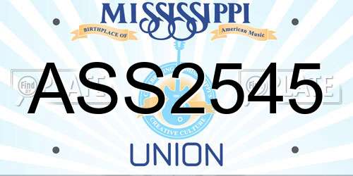 ASS2545 Mississippi License Plate