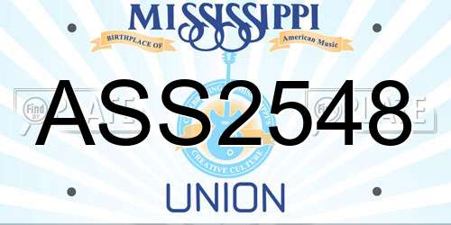 ASS2548 Mississippi License Plate
