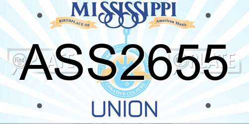 ASS2655 Mississippi License Plate
