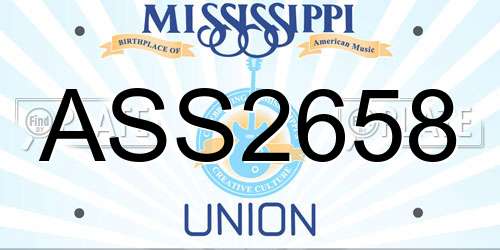 ASS2658 Mississippi License Plate