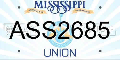 ASS2685 Mississippi License Plate