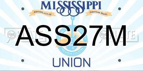 ASS27M Mississippi License Plate