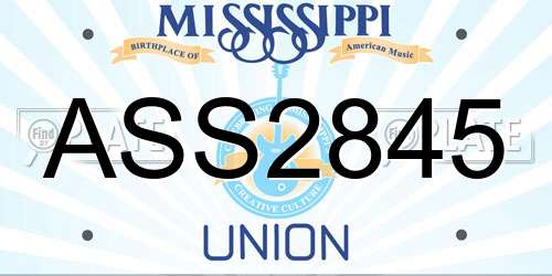 ASS2845 Mississippi License Plate