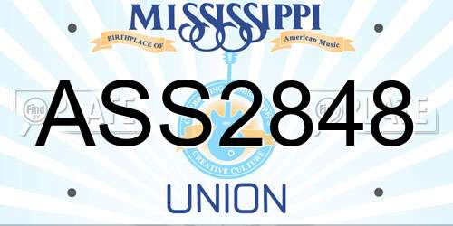 ASS2848 Mississippi License Plate
