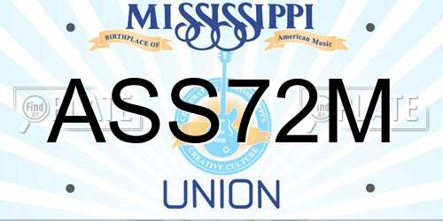 ASS72M Mississippi License Plate