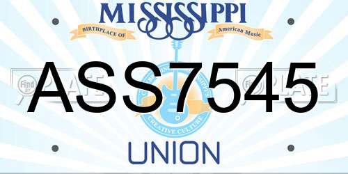 ASS7545 Mississippi License Plate