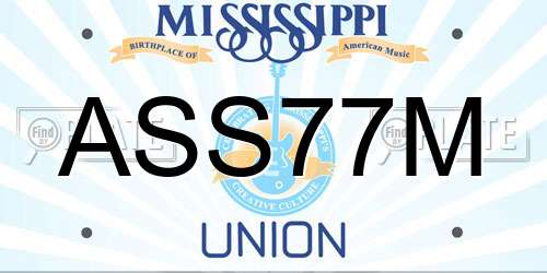 ASS77M Mississippi License Plate