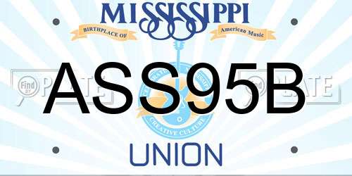 ASS95B Mississippi License Plate
