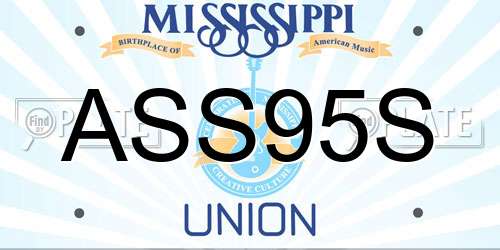 ASS95S Mississippi License Plate