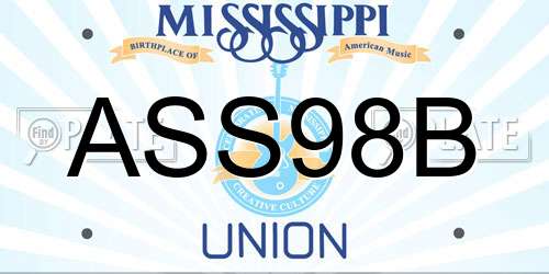 ASS98B Mississippi License Plate