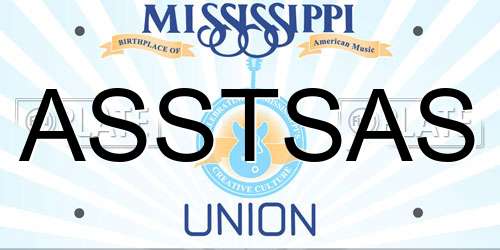 ASSTSAS Mississippi License Plate