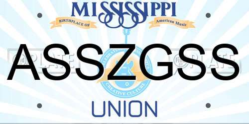 ASSZGSS Mississippi License Plate