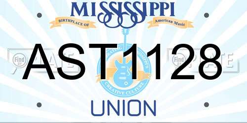 AST1128 Mississippi License Plate