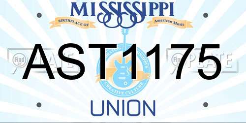 AST1175 Mississippi License Plate