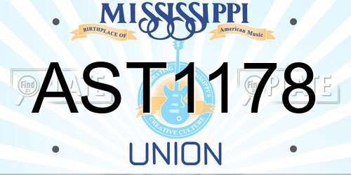 AST1178 Mississippi License Plate