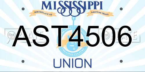 AST4506 Mississippi License Plate