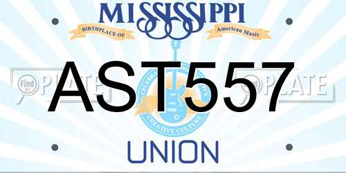 AST557 Mississippi License Plate