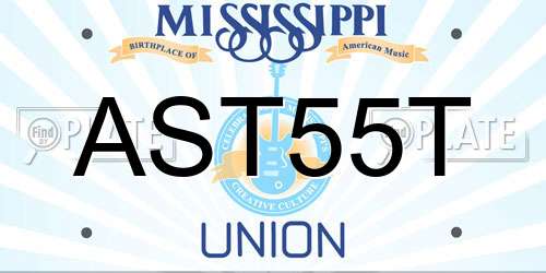 AST55T Mississippi License Plate