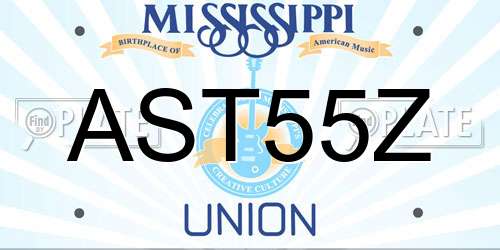 AST55Z Mississippi License Plate