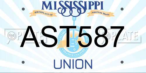 AST587 Mississippi License Plate