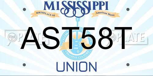 AST58T Mississippi License Plate