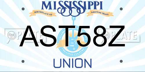 AST58Z Mississippi License Plate
