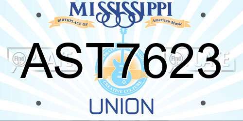 AST7623 Mississippi License Plate