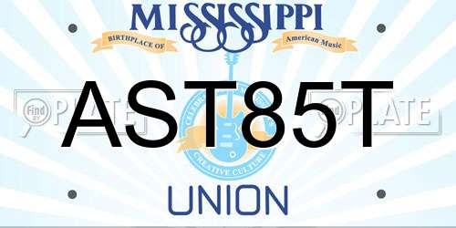 AST85T Mississippi License Plate