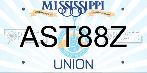 AST88Z Mississippi License Plate