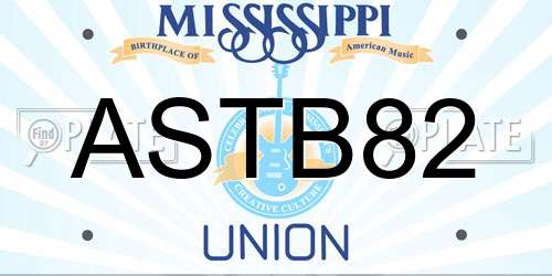 ASTB82 Mississippi License Plate