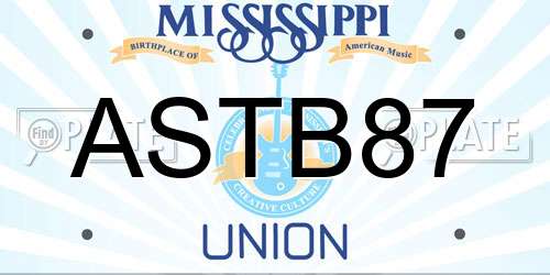 ASTB87 Mississippi License Plate