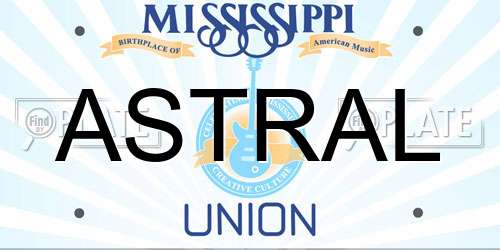 ASTRAL Mississippi License Plate