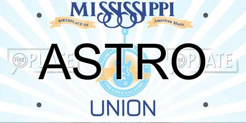 ASTRO Mississippi License Plate