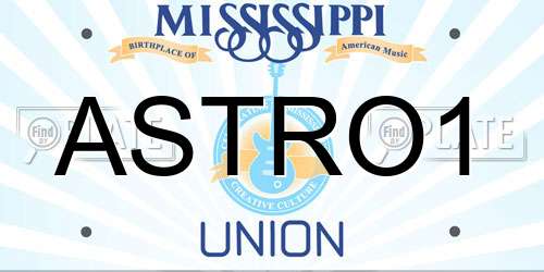 ASTRO1 Mississippi License Plate