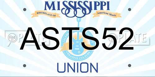 ASTS52 Mississippi License Plate