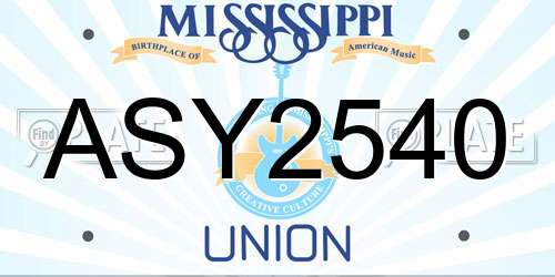ASY2540 Mississippi License Plate