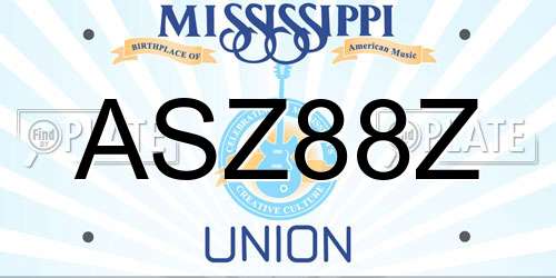 ASZ88Z Mississippi License Plate