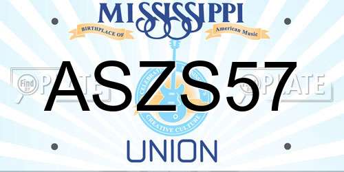 ASZS57 Mississippi License Plate