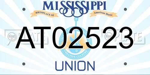 AT02523 Mississippi License Plate