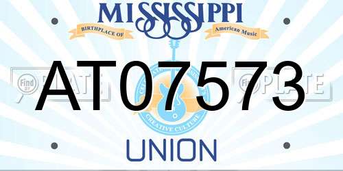 AT07573 Mississippi License Plate