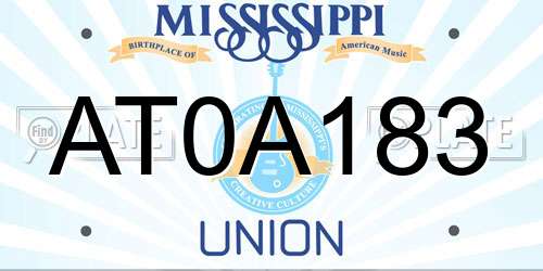 AT0A183 Mississippi License Plate