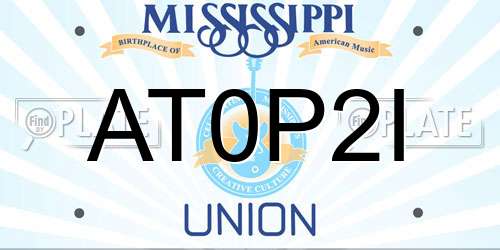 AT0P2I Mississippi License Plate