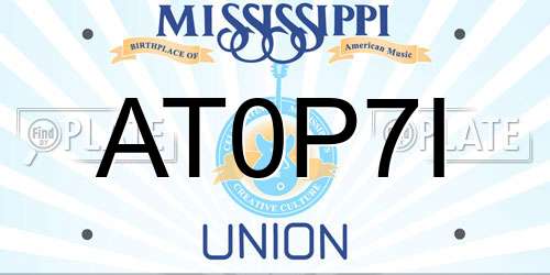 AT0P7I Mississippi License Plate